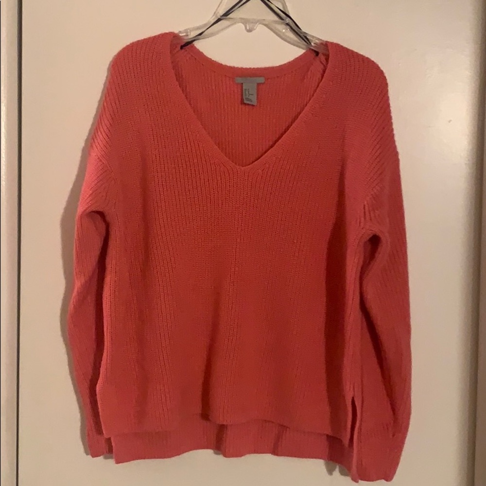 Pink cable knit sweater